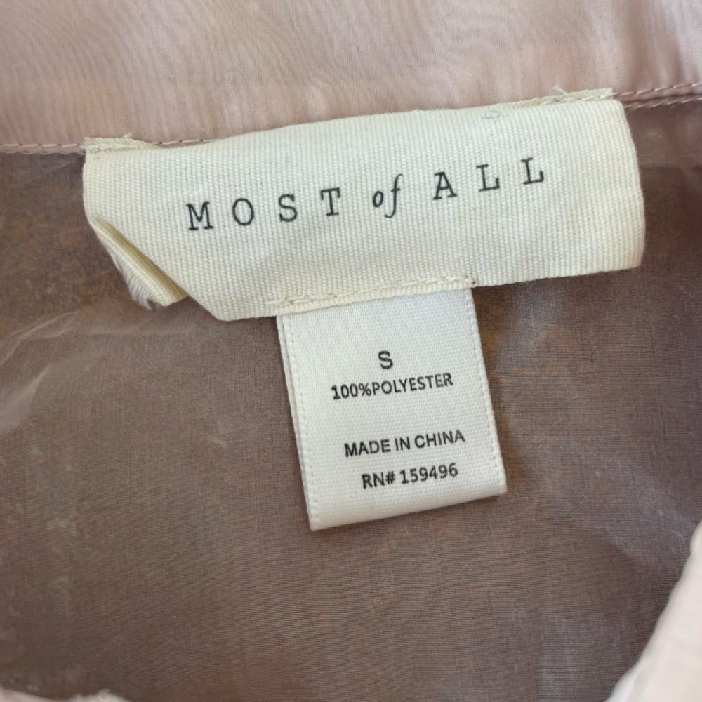 Beautiful sheer cream balloon sleeve blouse sz s - Picture 7 of 7